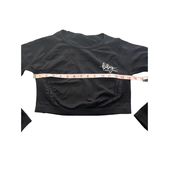 BBG Black Seamless Crop Top & Leggings Set - Size Large - Picture 4 of 7